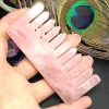 High Quality Natural Amethyst Rose Quartz Crystal Comb Wide Tooth Hair Health Massage Combs Healing Gemstone Gifts Collection 2