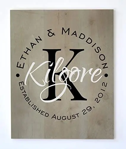 Personalized Printed Wood Family Name Sign With Established Date 7x20