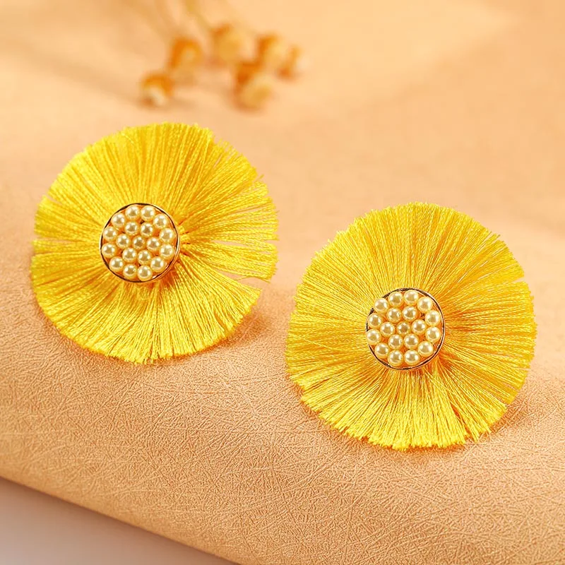 Fashion Earrings For Women 2019 Statement Kpop Accessories Round Tassel Colorful Boho Jewelry Wholesale | Украшения и аксессуары