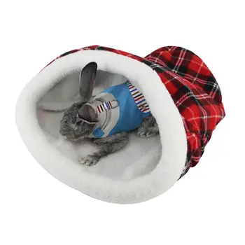 

Christmas Hat Pet Nest Lambskin Warm Bed Cat Play Tunnel Cat Dog Rabbit Warm Sleeping Bag Rabbits Hamster Mat Warm Pet Pad