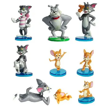 

9pcs/set 3-8cm Anime Cartoon Tom Jerry PVC Action Figures Cat Mouse Models Gift For Kids