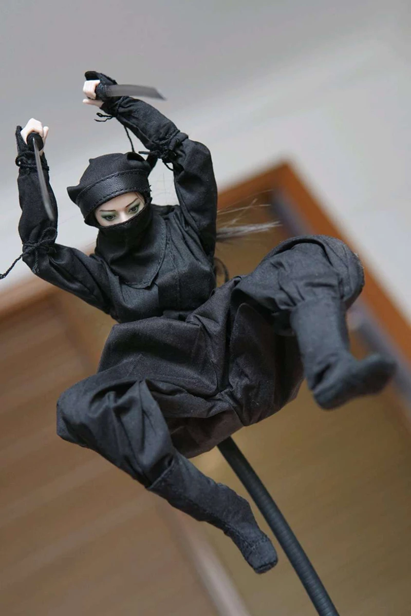 Пользовательские 1/6 женский ниндзя Kunoichi черный набор одежды игрушки Dao фигурка для 12 дюймов PH кукла фигура