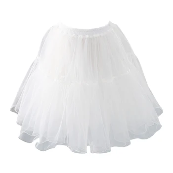

2020 Black or White Short Petticoats for Wedding Lolita Woman Girl Underskirt Crinoline Fluffy Pettycoat Hoop Skirt Plus Size