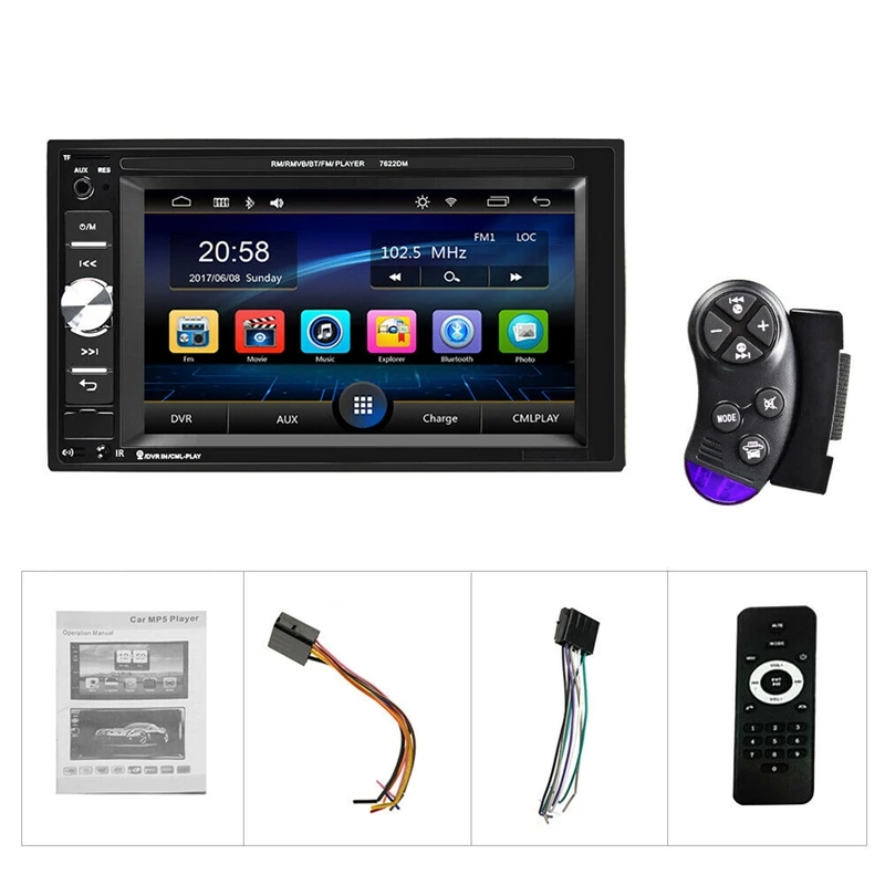 

2Din 6.2 Inch Car Radio Mp5 Player Fm Aux Usb Sd Bluetooth Stereo Audio Player
