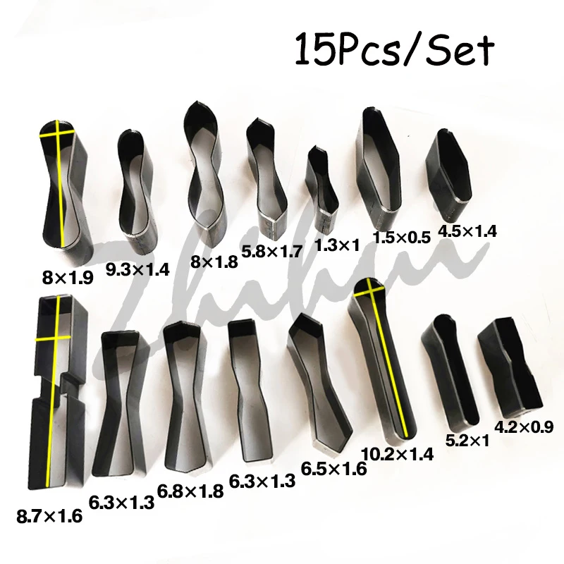 15PcsSetZipperPullDieCuttingKnifeMouldSetDIYCuttingMold