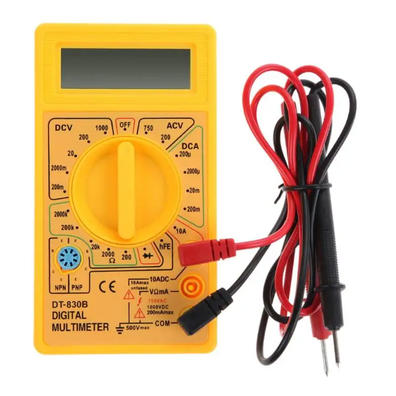 DT830B Цифровой мультиметр Тесты er метр AC DC Ом Вольтметр Амперметр DC10V ~ 1000V 10A ток ЖК