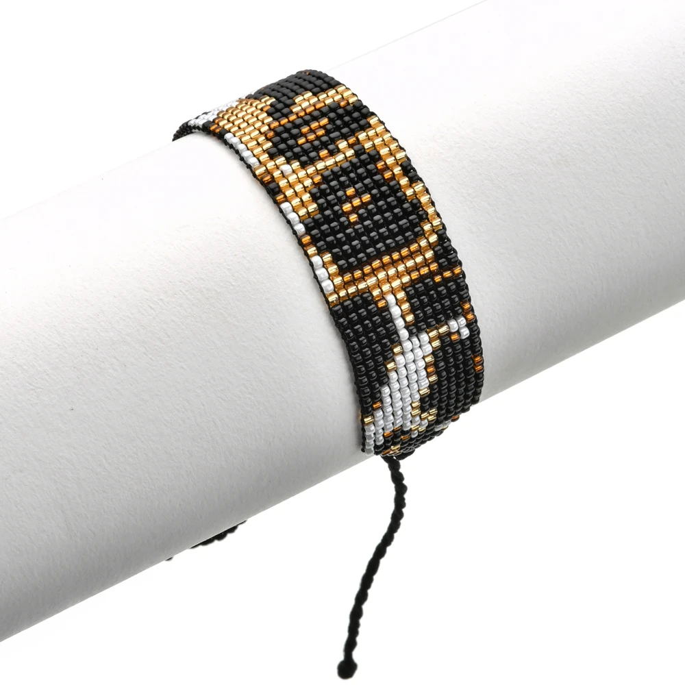 Модный браслет Miyuki, леопардовые браслеты, бусы, Pulseras Mujer Moda, Женские Ювелирные изделия, тканые браслеты ручной работы