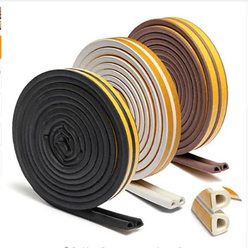 

1Pc Useful 5m Self-Adhesive D Type Doors Windows Foam Seal Strip Soundproofing Collision Avoidance Rubber Sealing Strips Sticker