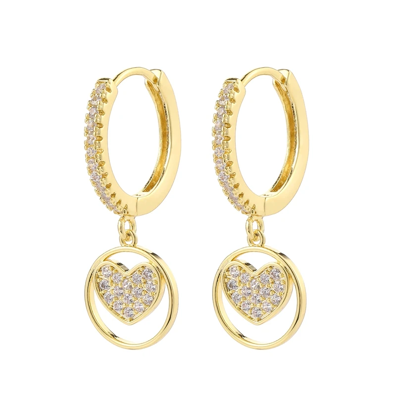 Drop Earrings Fashion Geometric Creativity Star Heart Pendant Hoop for Women Girls Party Jewelry