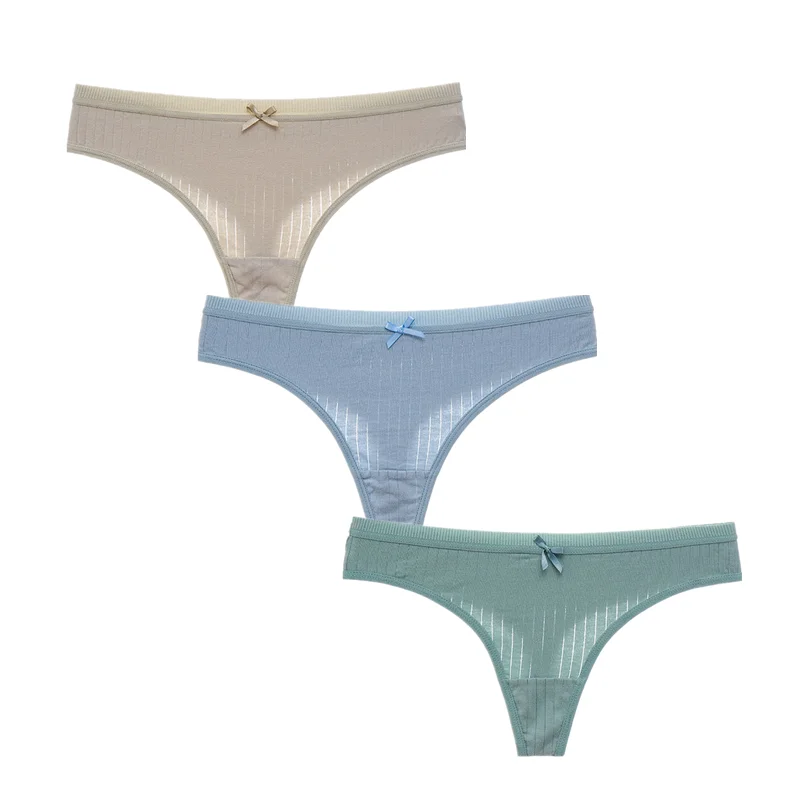 3 шт./лот, женские хлопковые стринги, трусики-стринги, женское нижнее белье, женские трусики сексуальное женское нижнее белье, трусы, женское однотонное нижнее белье с низкой посадкой - Цвет: As shown