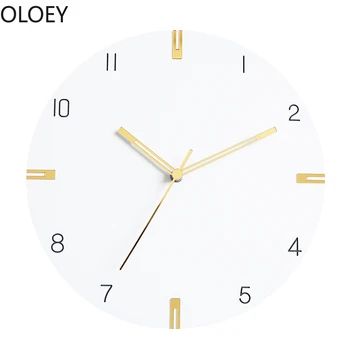 

Modern White Wall Clock Silent Bedroom 12 Inch Simple Art Secret Clocks Large Kitchen Stash Clocks Wall Watch Wood Home Decor