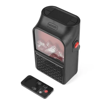 

EU/US Plug Mini Electric Fan Heater Remote Control Portable Desktop Household Plug-in Room Heater Air Heater Winter Warmer Fan