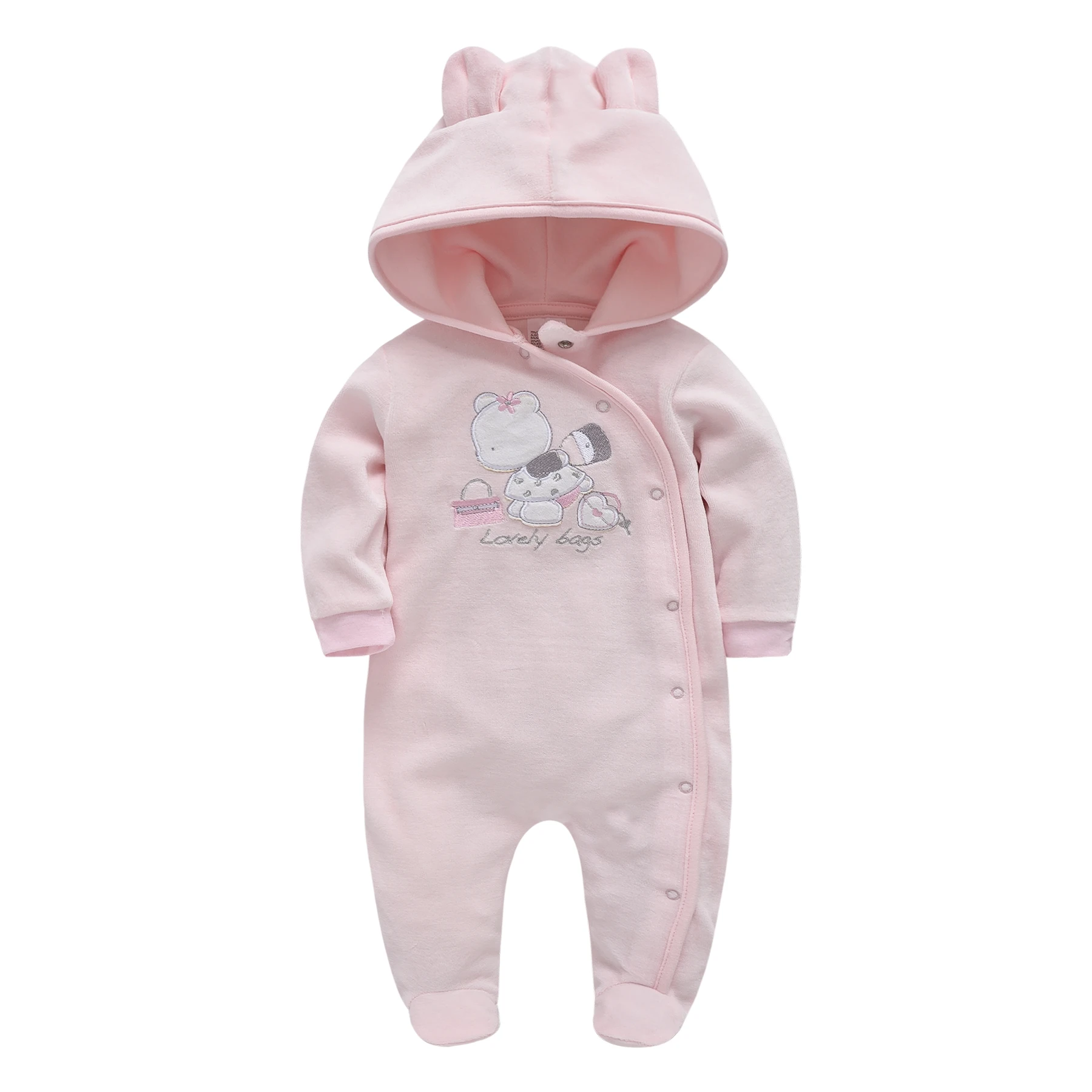 Unisex Spring Autumn Newborn Baby Rompers Pjiamas Infant Onesies Velvet Warm Jumpsuit Baby Boys Overalls Toddler Girls Clothing 3