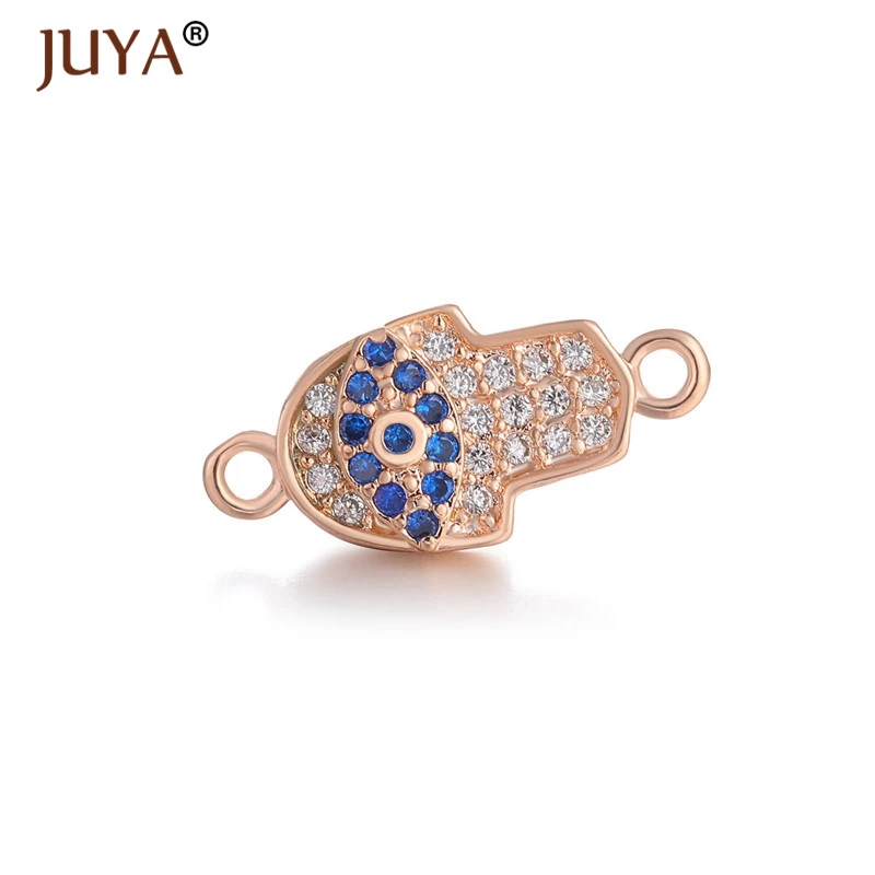 rose gold Модные сглаза Фатима рука талисман амулет ювелирные аксессуары Принадлежности для DIY Изготовление фурнитура для браслетов компоненты - Цвет: rose gold