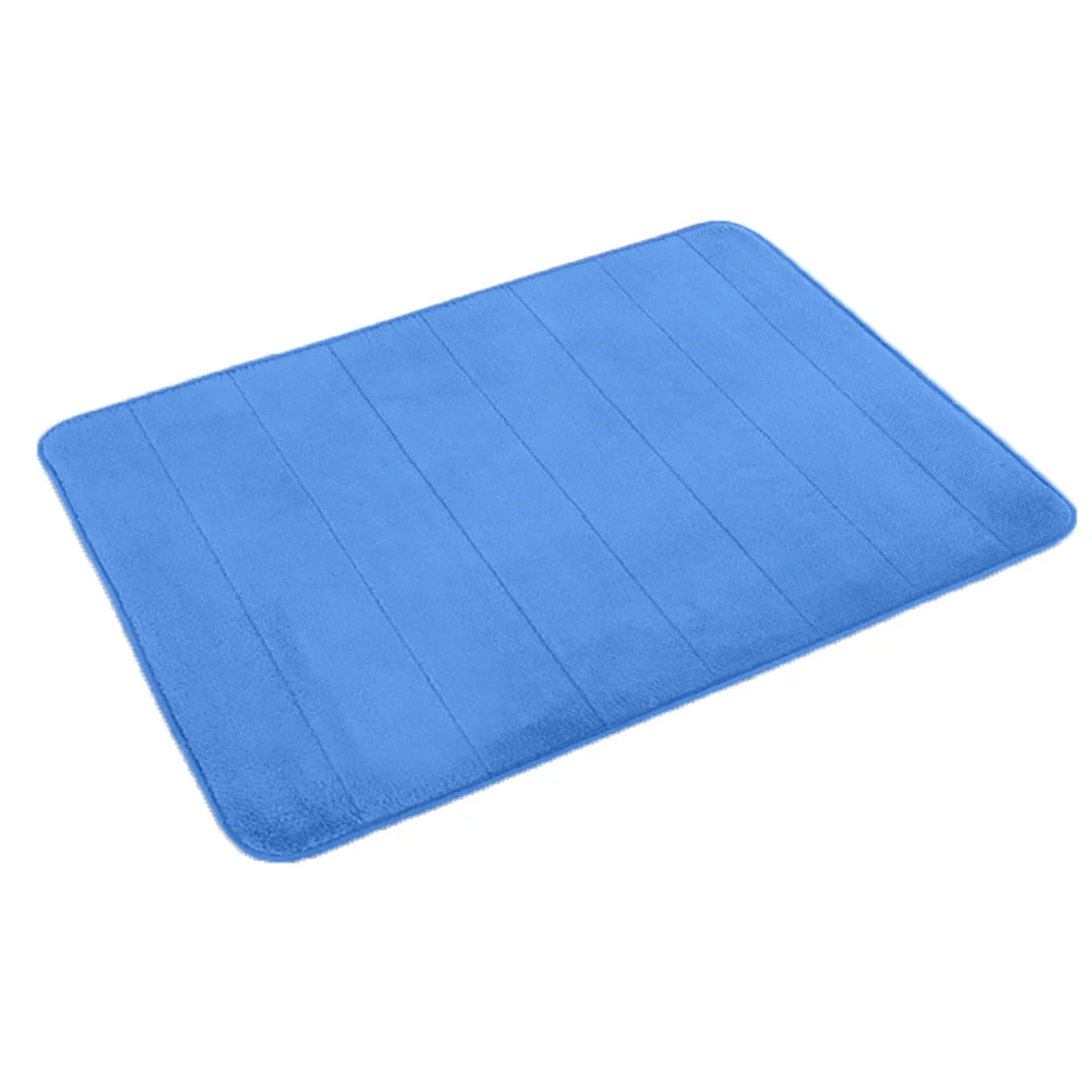 Multifunctional Micro Fabric Memory Foam Bathroom Shower Bath Mat Anti Non Slip Thick Durable Bedroom Kitchen Coral Fleece Carpe - Цвет: blue