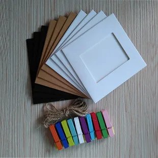 3-Inch House Hanging Household Decorative Paper Frame Creative Dormitory Party Photo Wall Send Clip Hemp Rope