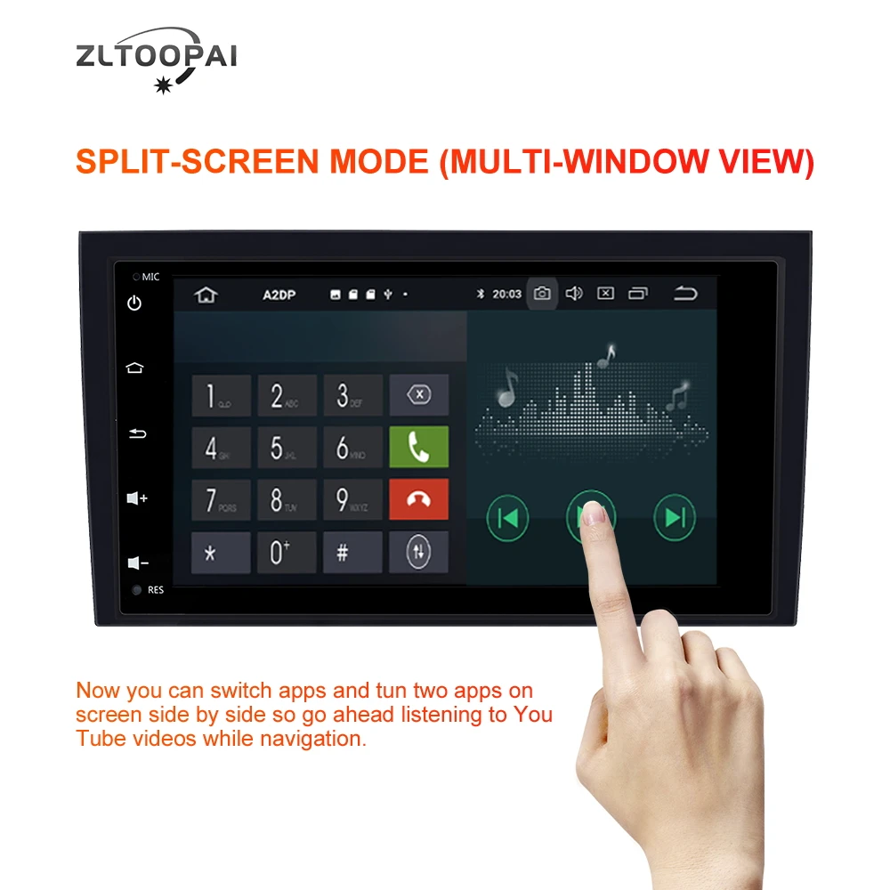ZLTOOPAI 2 Din Car Multimedia Player GPS Android10 Auto Stereo for Audi A4 S4 2002-2008 Radio Quad Cores RAM 2GB ROM 16GB DSP
