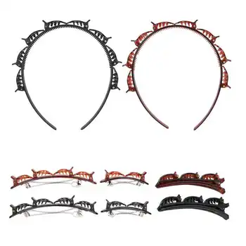 

6Pcs Unisex Fashion Hair Styling Headband Headwear Hair Hoop Hair Accessories Double Layer Hair Clips