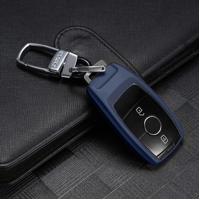 Blue set Автомобильная сумка-Футляр для ключей, чехол для Mercedes Benz AMG E Class W213 S Class, брелок для ключей, держатель для ключей, аксессуары для стайлинга автомобилей - Название цвета: Blue set