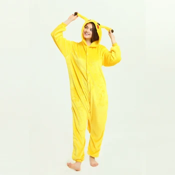 

Pikachu Unisex Adult One-piece Pijamas Cosplay Onesies Cartoon Women Animal Sleepwear Pijamas Cute Christmas Halloween Costume