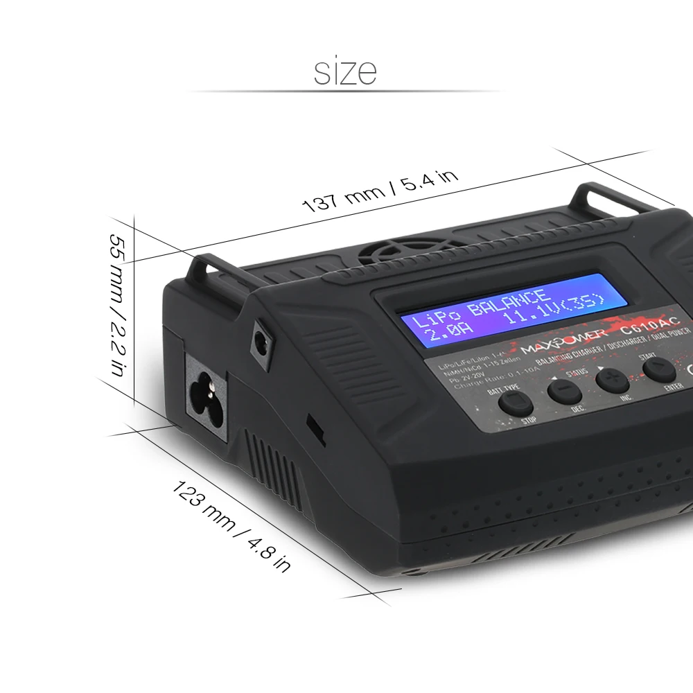 C610AC 7A/100 Вт AC/DC двойное зарядное устройство быстрого баланса/Dis зарядное устройство для LiPo/LiFe/Lilo/NiMH/NiCd/Pd батареи