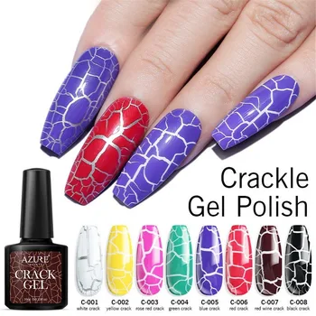 

8 Colors Crackle Gel Polish Luminous Cracking Nail Lacquer Primer Quick Drying UV Gel Varnish 10ml Nail Art Gel Lacquer Nail Gel