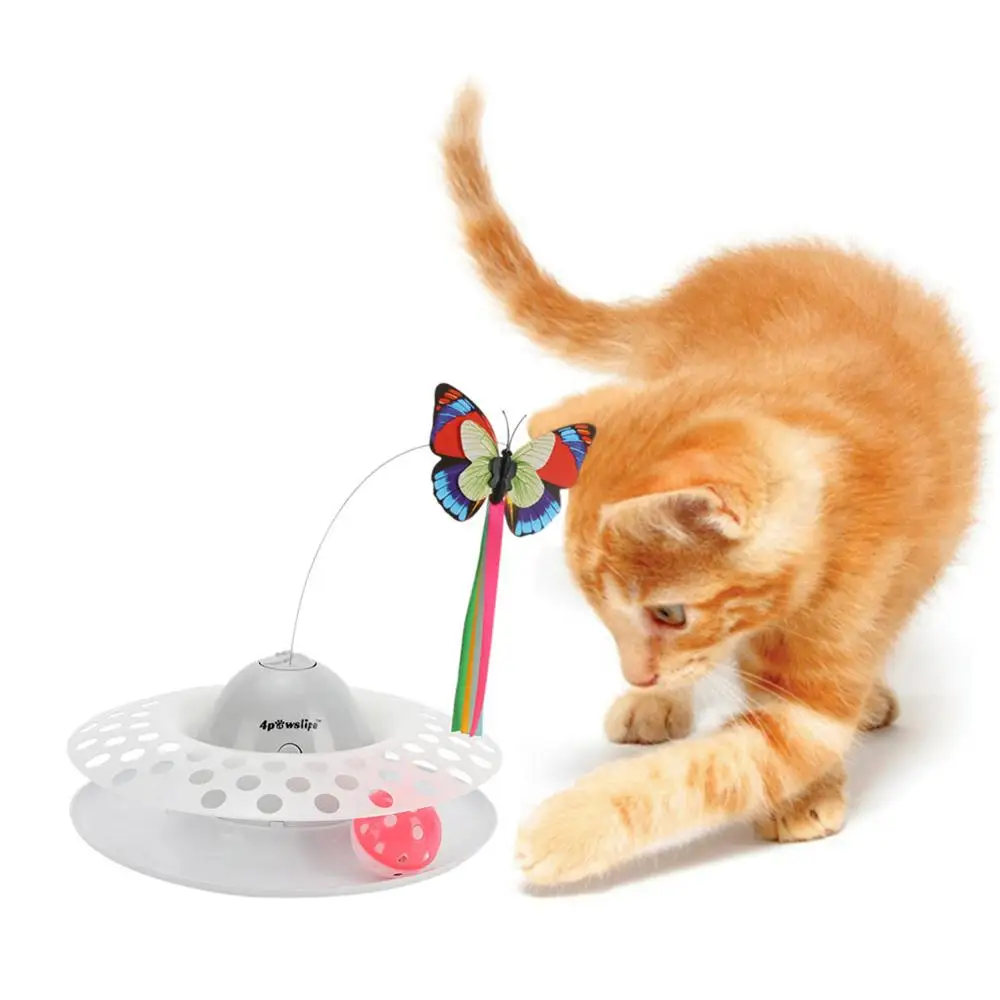 Забавный кот артефакт кошка развивающая игрушка котенок колокольчик бабочка Летающий тренажер