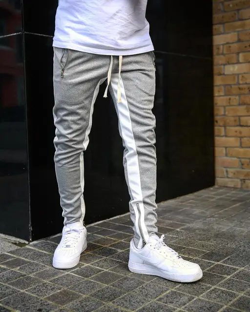Mens Joggers Casual Pants Fitness Men Sportswear Tracksuit Bottoms Skinny Sweatpants Trousers Black Gyms Jogger Track Pants gray
