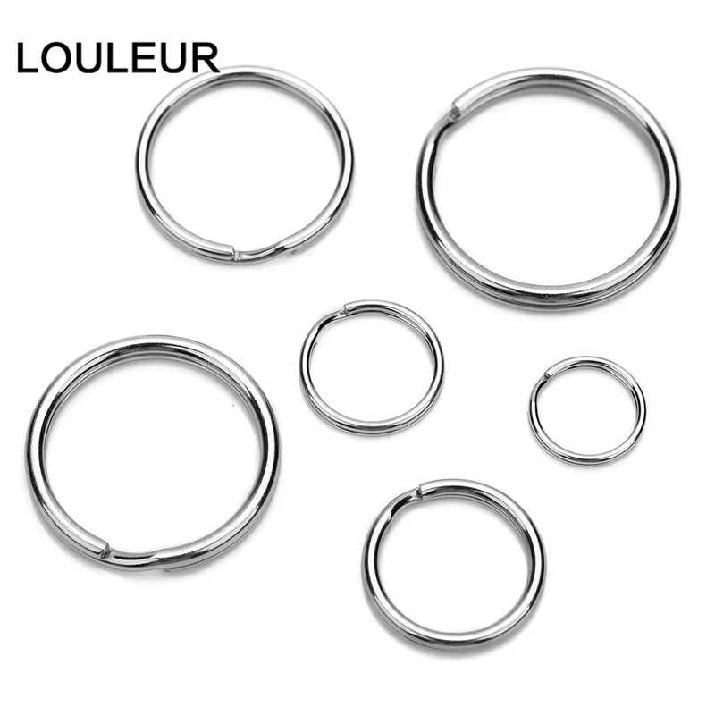 Louleur, 20 шт./партия, нержавеющая сталь, брелок для ключей, плоская линия, брелок для ключей, брелок для ключей, для изготовления ювелирных изделий