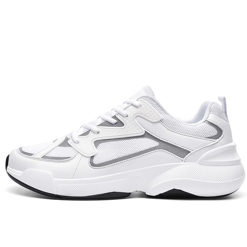 Зимняя обувь; мужские кроссовки на платформе; Мужская дышащая обувь; белая повседневная обувь на плоской подошве; удобная прогулочная обувь; Tenis Masculi - Цвет: White 0598