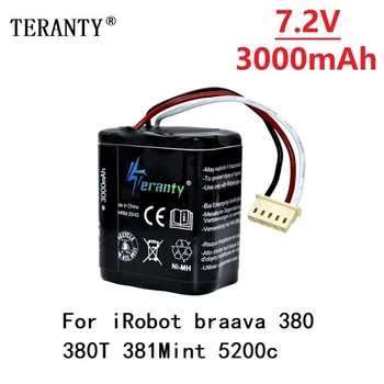 

Upgrade Capacity 7.2V 3000mAh Rechargeable Battery for iRobot braava 380 380T 381Mint 5200c NiMH 2500mAh 3.0Ah 7.2v battery 1Pcs