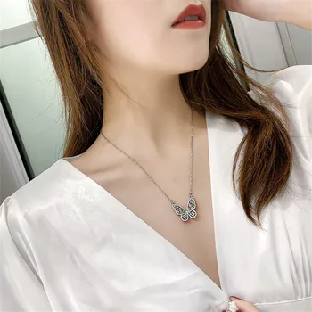 

FYUAN Butterfly Zircon Choker Necklaces for Women Exquisite Clavicular Chain Crystal Necklaces Weddings Jewelry Party Gifts
