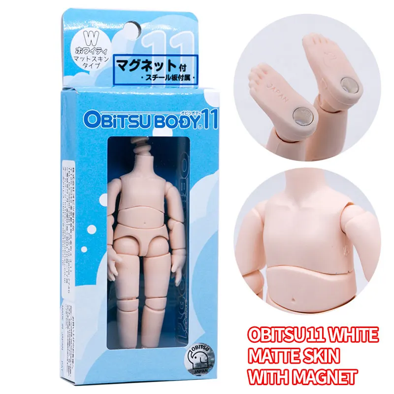 Original Obitsu Body 11 OB11 Ball Jointed Doll 1/12 Part for 11cm BJD Movable Figure Natural / White Skin Female / Girls 13