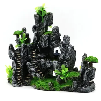 

Double-side Rockery Aquarium Fish Tank Landscaping Decoration Vintage Home Resin B0KC