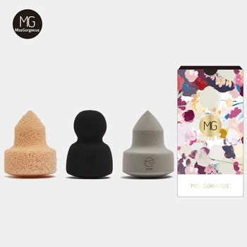 

Miss Gorgeous 3pcs Makeup Sponge Set Cosmetic Puff Beauty Foundation Concealer Make Up Sponge Tools Gourd Conical Shape 3 Colors