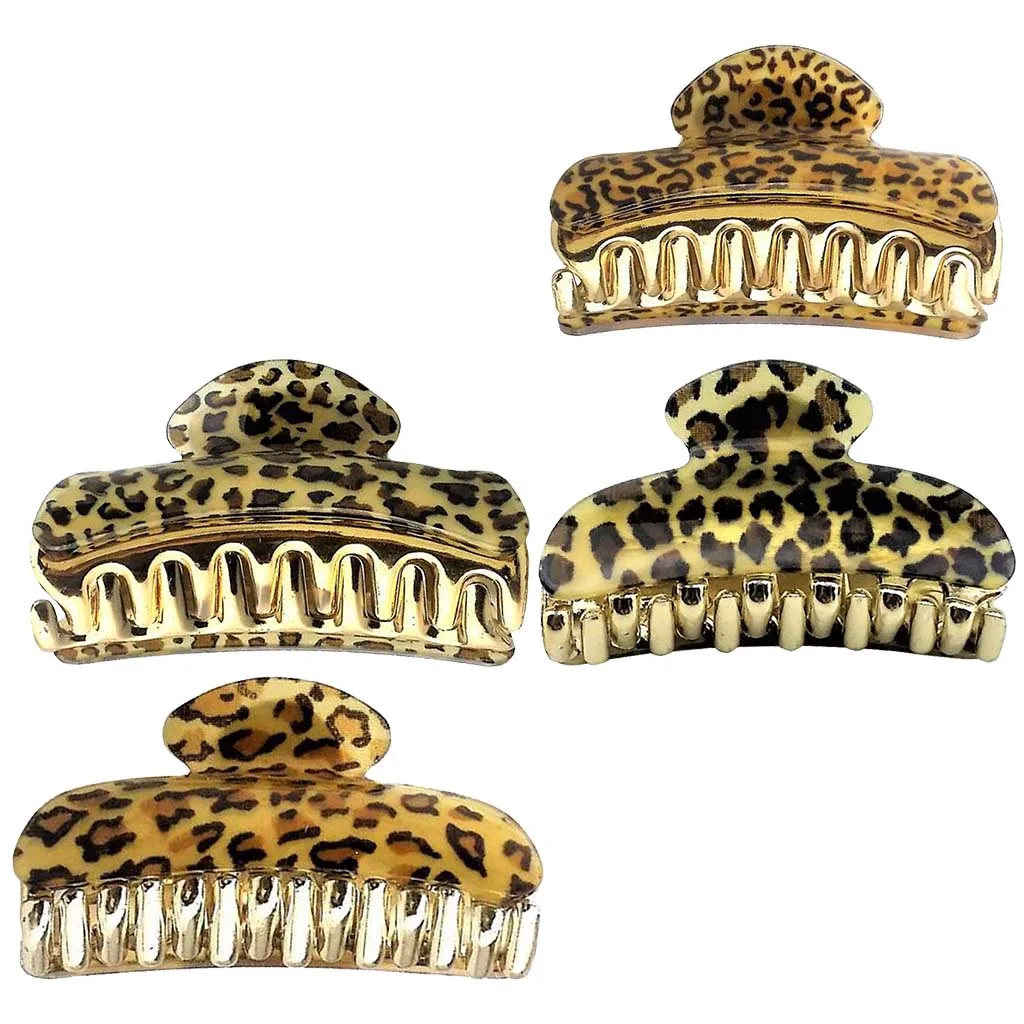 Women Leopard Large Hair Claw Grip Clips Pin Clamps Clasp Makeup Tools |