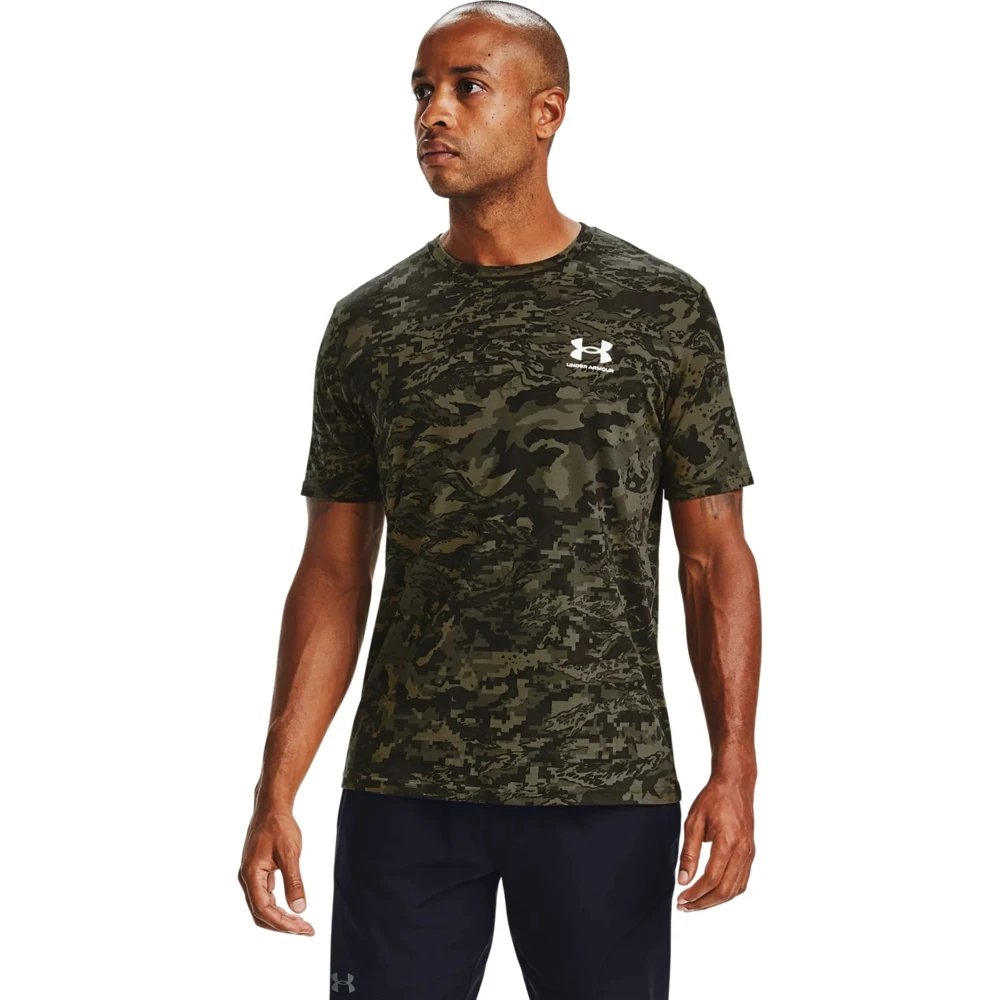 Camiseta con armadura UA camuflaje SS 001, ropa deportiva para hombre|Camisetas|