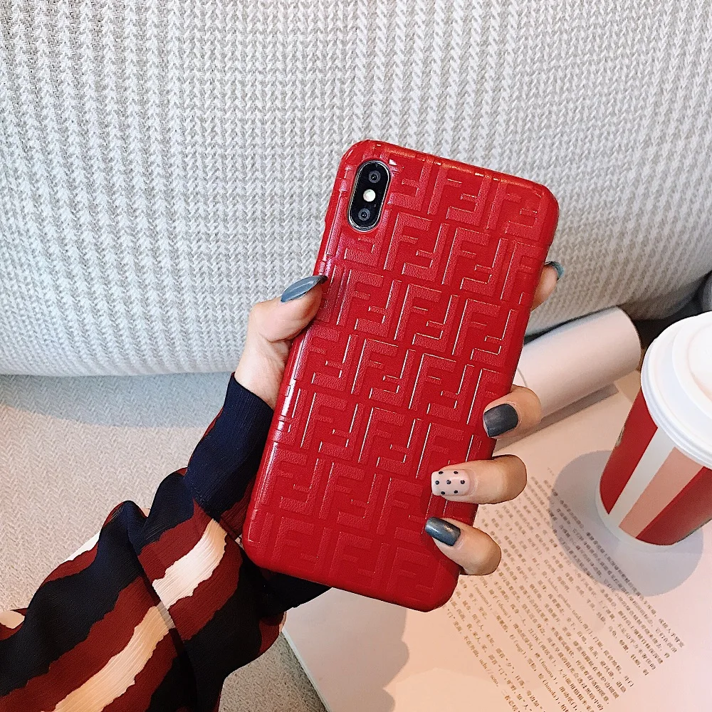 red Роскошный 3D чехол для телефона для iPhone 11 PRO X XS MAX XR 6 7 8 Plus для samsung S8 S9 S10 Note 8 9 10 Plus S10 5G S10E кожаный чехол - Цвет: red