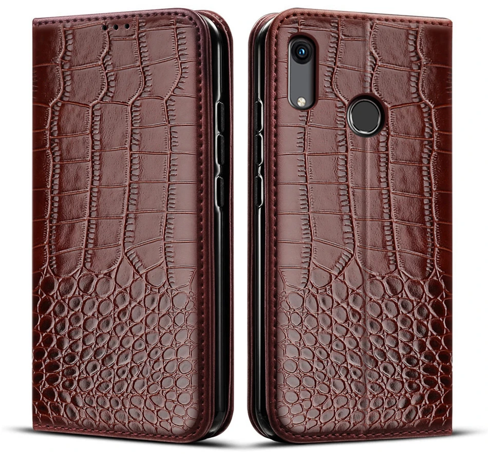 Case For Huawei Y6 2019 Case flip leather Phone Case For Coque Huawei Y6 2019 Case Cover Y 6 2019 6Y Crocodile texture cute huawei phone cases