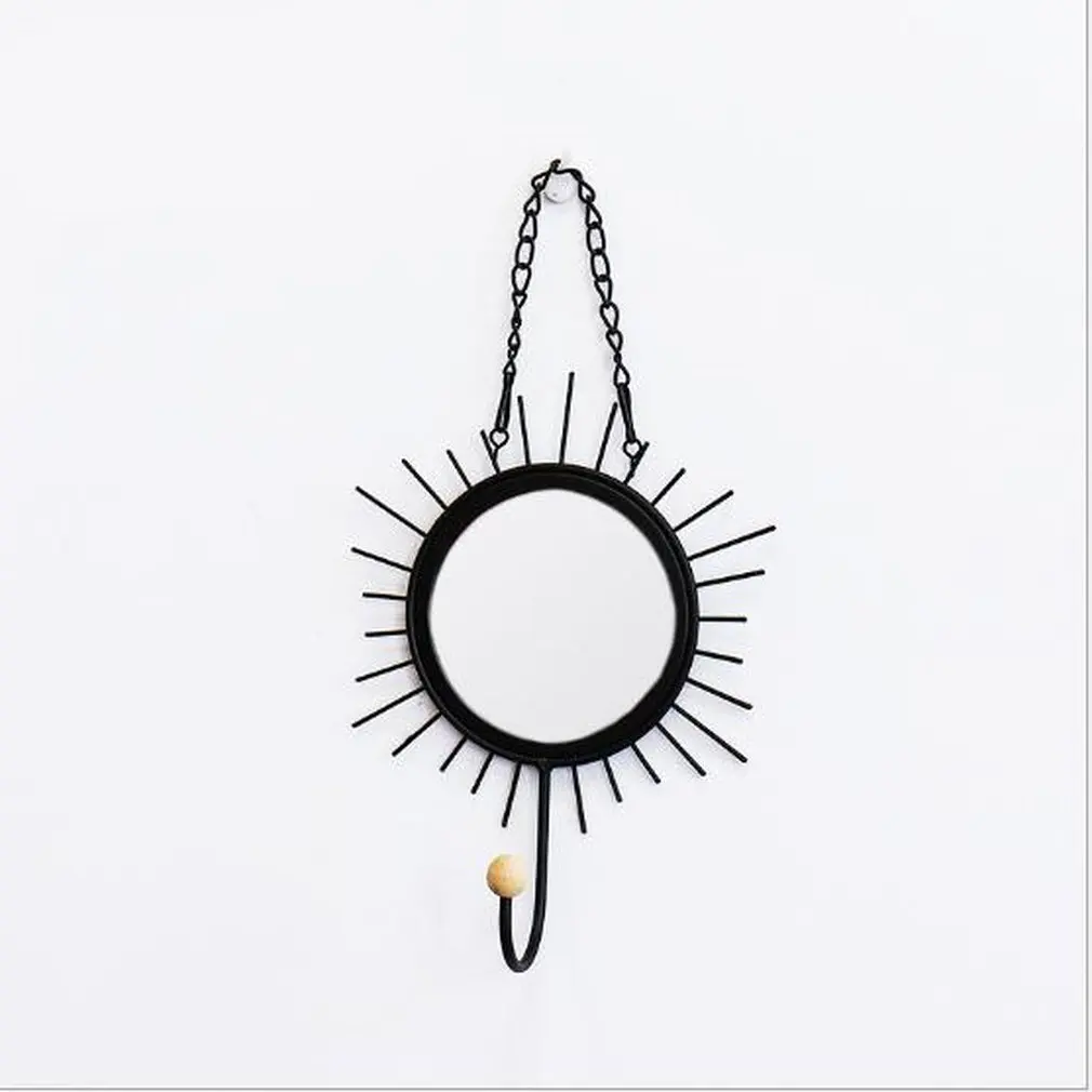 Nordic Style Geometric Design Mirror Iron Art Hooks Wall Hanging Handmade Home Decoration Hook For Key Clothes Dropshipping