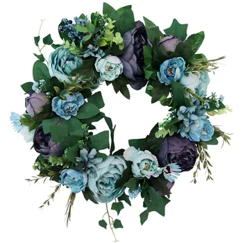 

European Style Home Garland Decoration, Retro Simulation Peonies, Rattan Wedding Arrangement, Wall Decoration, Wedding