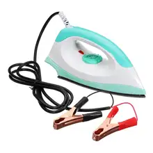 12V Portable Electric Irons Electric Clothes Handheld Dry Iron For Camper Travel Outdoor Non-stick Soleplate Automatically