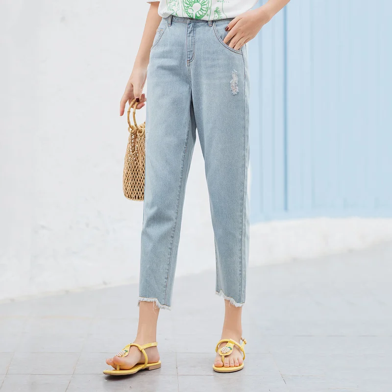 Женские джинсовые капри до щиколотки INMAN повседневные брюки-Капри из чистого