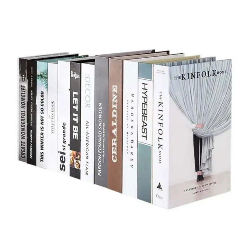 

3pcs Fake Book Decoration Prop Simulation Book Ornaments For Hotel Book Room Store Random Pattern