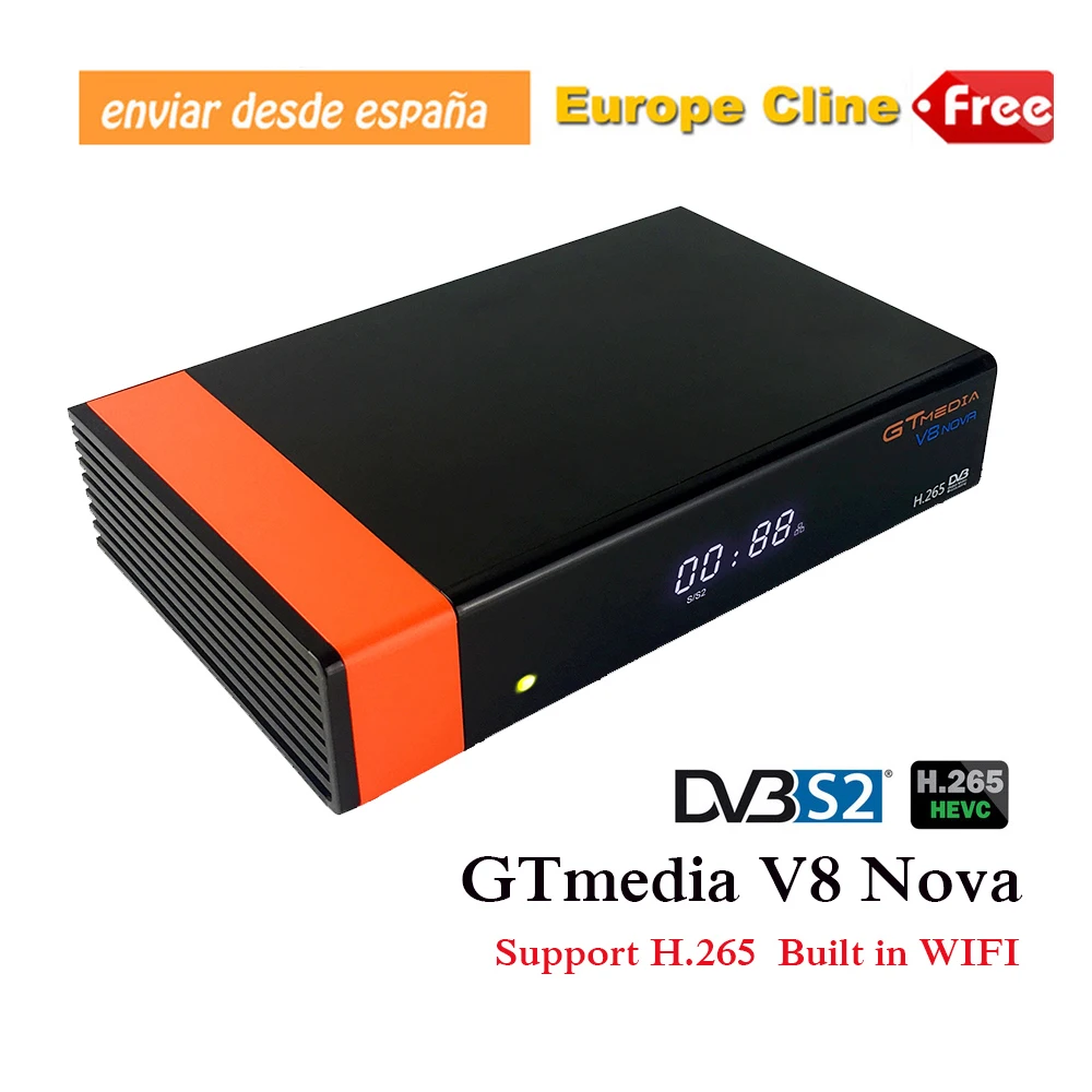 1 год Европа 7 кабель подлинный GTMedia V8 Nova Full HD DVB-S2 спутниковый ресивер встроенный wifi смарт спутниковый рецептор Freesat