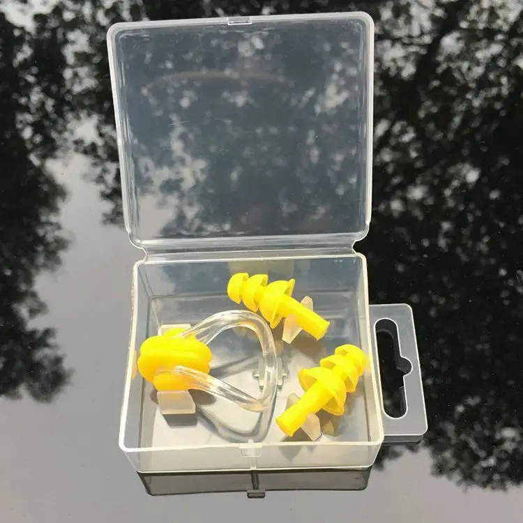 [Nose Clip And Ear Plug] Boxed Waterproof Swimming Earplug Nasal Splint Soft Silicone Adult Children Otitis Media Shampoo Bath