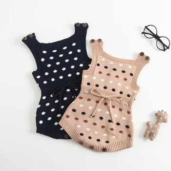 

Fall Winter Baby Rompers Sweater Polka Dot Infant Romper Bebes Knitted Overalls Baby Jumpsuit Toddler Baby Girls Boys Clothing