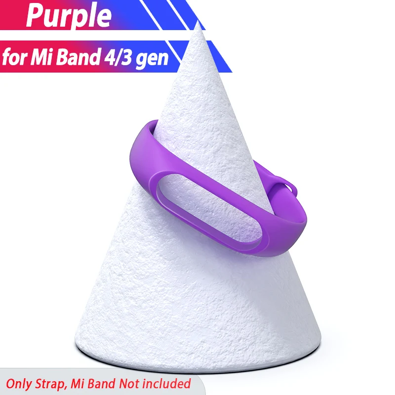Purple Силиконовый ремешок для Xiaomi mi, браслет 4/3, силиконовый ремешок для часов, ремешок для Xiaomi mi, браслет 4 mi Band 4, ремень, браслет Correa - Цвет: Purple
