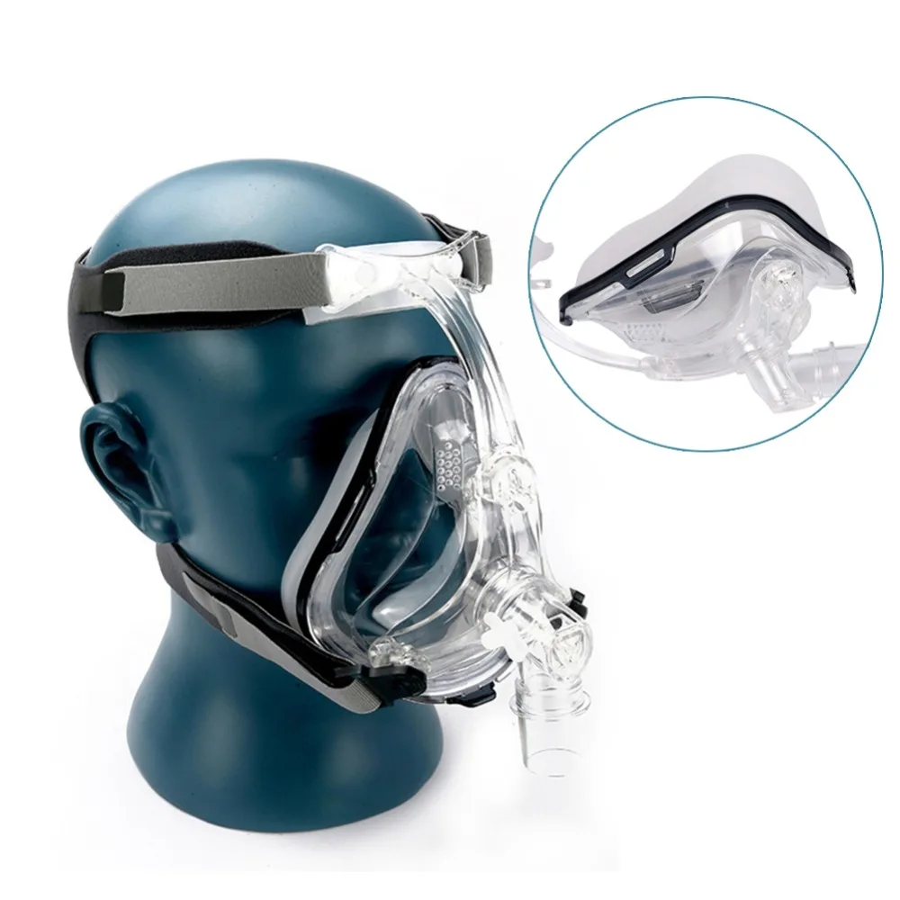 Полное лицо дыхательная маска CPAP трубка для сипап бипап маска с бесплатным головным убором респираторные маски для сна апноэ ОАС храпящие