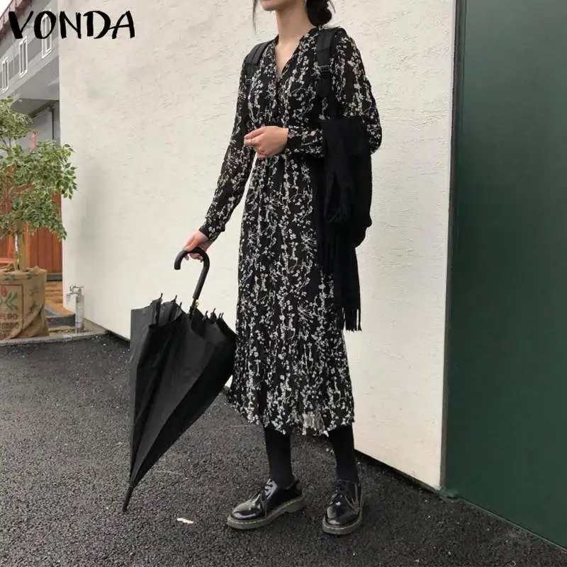 VONDA/платье для беременных; коллекция года; сезон осень; вечерние платья в винтажном стиле с принтом; пляжный сарафан с длинными рукавами; свободное богемное платье для беременных; Vestidos
